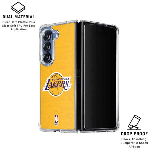 NBA Los Angeles Lakers Distressed Galaxy Z Fold6 Clear Case